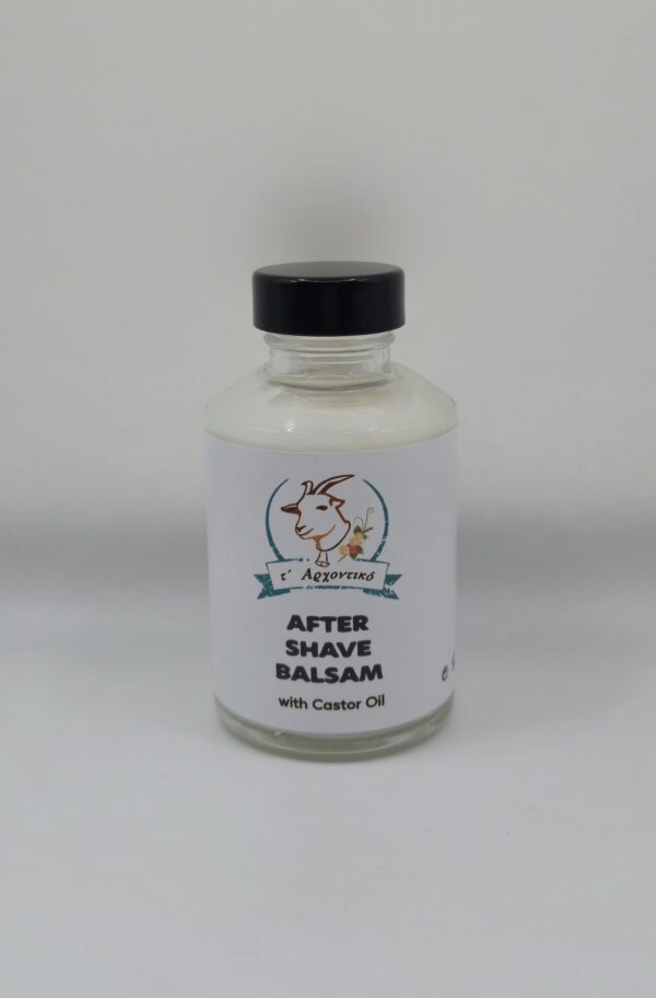 Φιάλη με after shave balsam με καστορέλαιο για ενυδάτωση